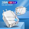 Универсальный адаптер для быстрой зарядки QC3.0 с двумя портами USB и европейской вилкой
