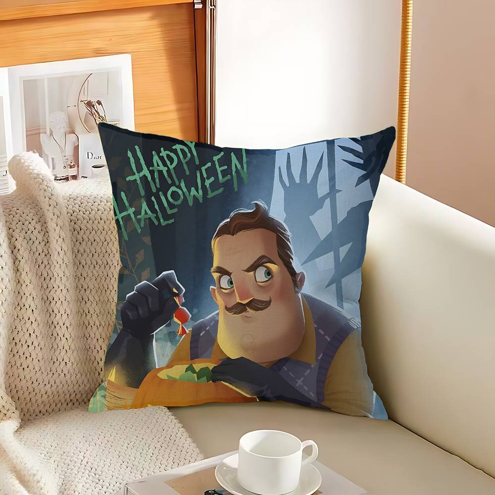 Popular Horror Game H-Hello N-Neighbor 2 Pillow Cover Sofa Cushion Cover Home Room Decoration Children Gift