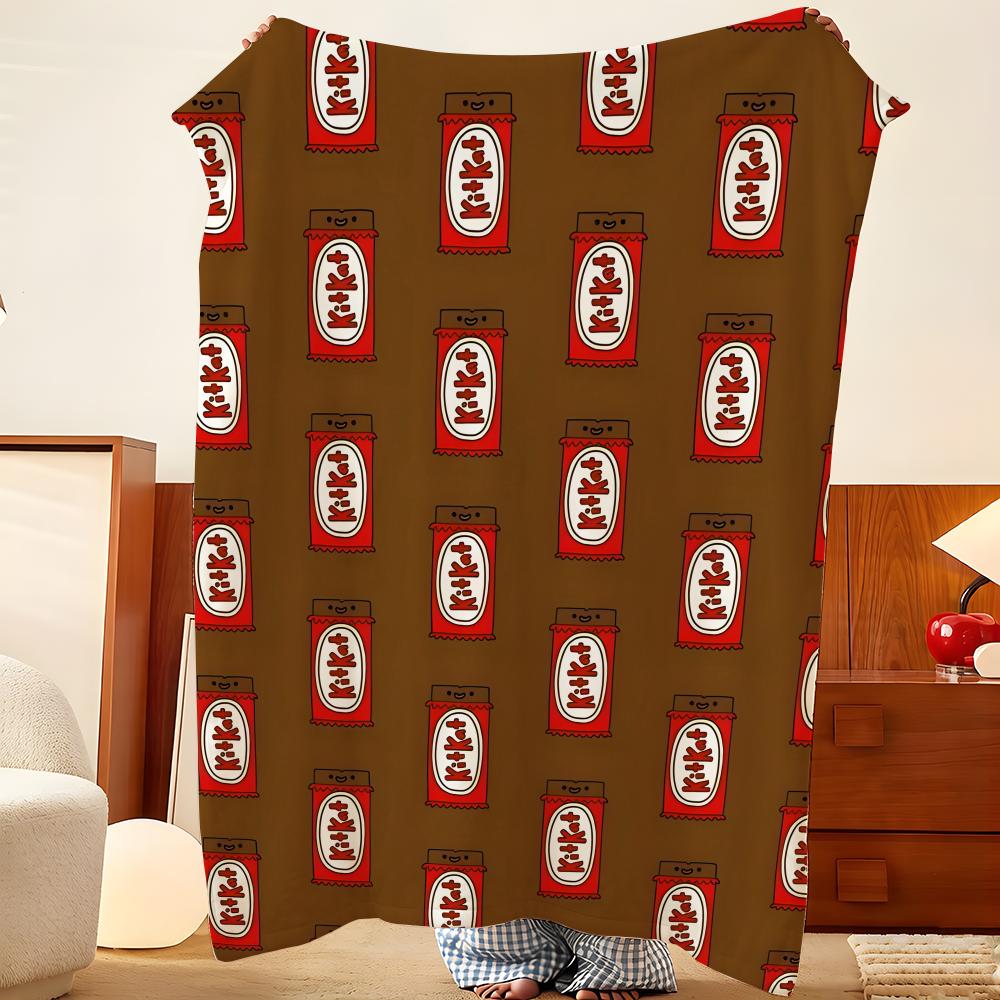Еда K-KitKat Плед из фланели, легкий, уютный, прочный, моющийся, милый, классный
