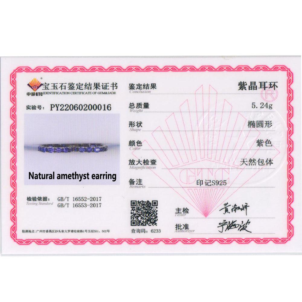Bolaijewelry Серьги из натурального африканского аметиста овальной формы 3*4 мм, стерлинговое серебро 925 пробы, изысканные ювелирные изделия для женщин, жены, дизайн, подарок на годовщину вечеринки