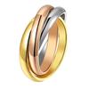 Stylish Party Women Minimalist Linked Triple Circle Finger Ring Jewelry Accessories Valentine Gift