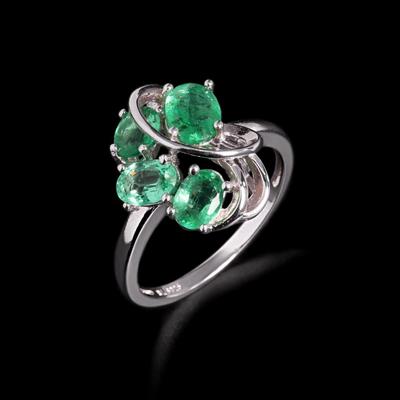 Кольцо из серебра 925 пробы с натуральным изумрудом, в виде листа, изысканный дизайн, изящное ювелирное украшение для женщин, подарок на годовщину и помолвку