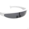Futuristic Narrow Cyclops Color Mirrored Lens Visor Sunglasses