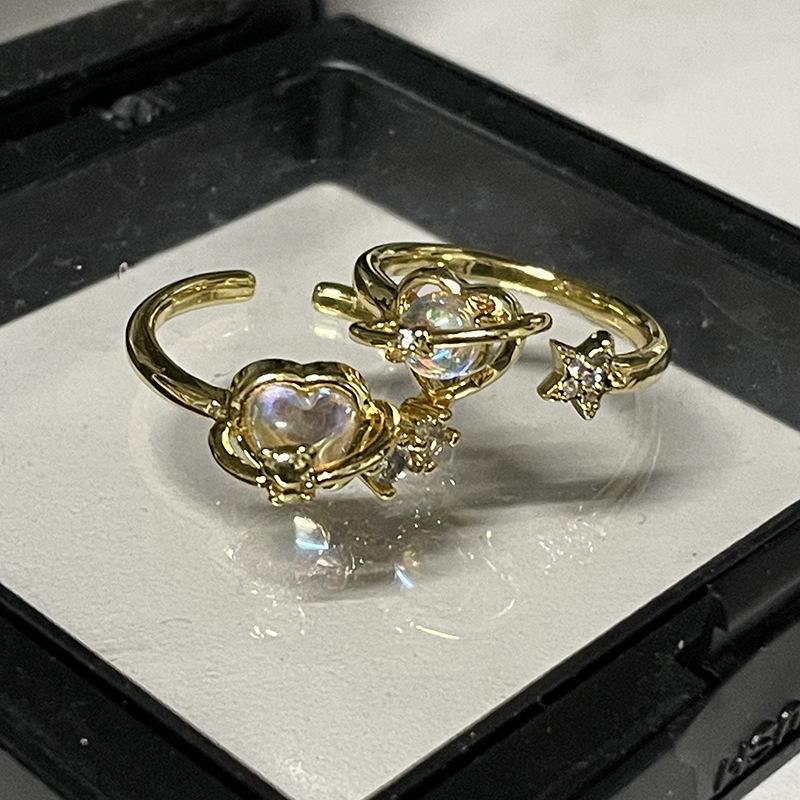 Кольцо на указательный палец The Same Love Moonstone, Женская модная волна, Нишевый дизайн с холодным ветром