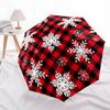 1pc Buffalo Plaid Snowflakes Automatic Open/Close Umbrella, Compact Travel Umbrella, 8-Rib Sturdy Frame - Ideal Gift for Friends yy251118097