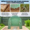 Walk-in Greenhouse with Shelves, Polytunnel Greenhouse with Roll-Up Door, 6 Mesh Windows,198 x 275 x 191 cm, Green