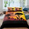 Tropical Animals Duvet Cover Exotic Animal Silhouette Sunset Bedding Set Full For Girls Boys Decor Hawaii Sea Wave Quilt Cover