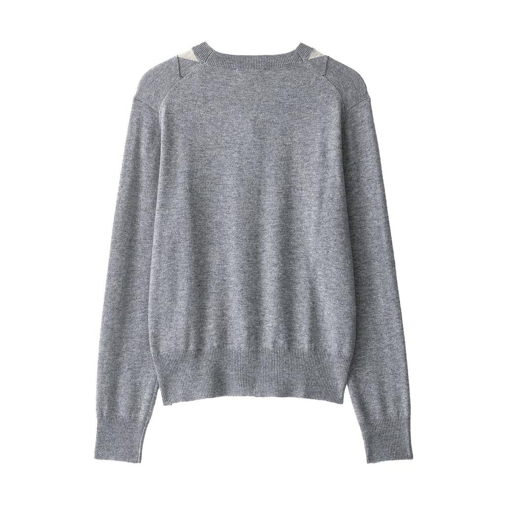 European and American style autumn new fashion temperament women's clothing long-sleeved rhombus knitted jacket