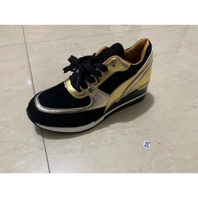 Thick Soled Women's Shoes, Color Blocked Spring Flat Casual Shoes, Sequined Wedge Heel Breathable Sports Shoes