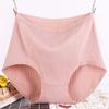 Плюс Размер Женщин Дышащий Высокая Талия Однотонный Простой Треугольник Нижнее Белье
