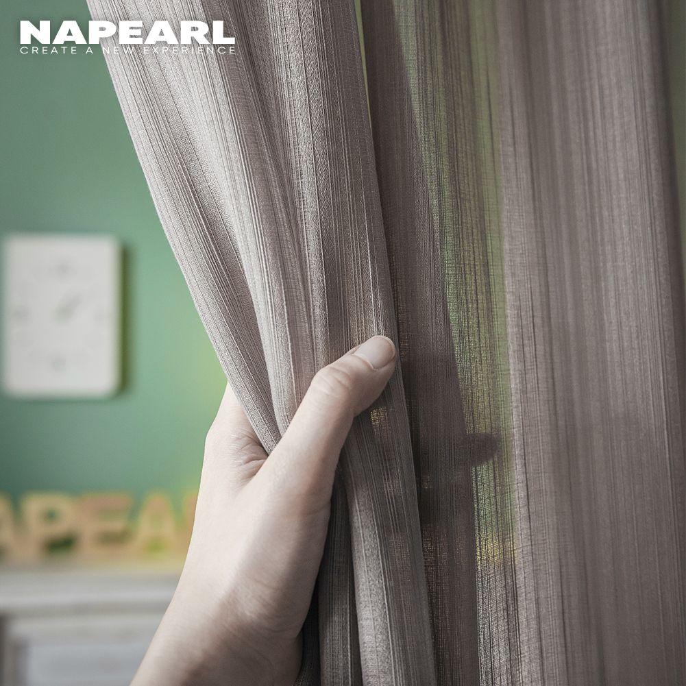 1 шт. NAPEARL Элегантная однотонная мягкая прозрачная тюлевая штора Современная текстурированная оконная сетка для гостиной, спальни, домашнего декора