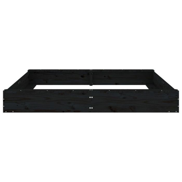 VidaXL Sandpit with Seats, Sand Game for Children, Playground for Toddlers Outdoor Garden, Black Square Wood 825041