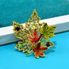 Painted Oil Maple Leaf Brooch Enamel Pin Personalized Plant Cat'S Eye Corsage Female Retro Accessories