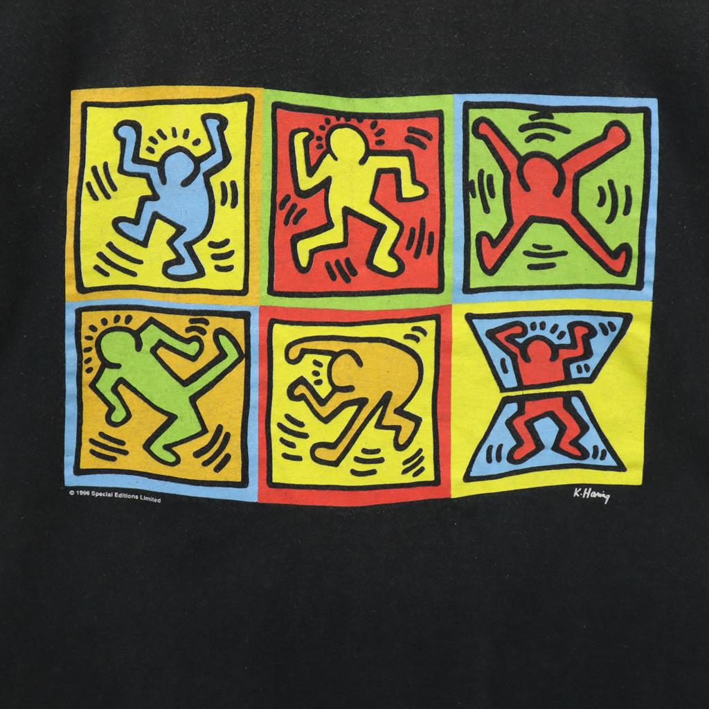 Anvil 90-е Старая футболка с коротким рукавом Keith Haring L черная Keith Haring Мужская Б/У
