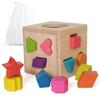 Shinse Shape Fitting Puzzle Box Fitting Shape Matching Wooden Toy Shape Recognition Fingertip Play Activity Cube Montessori Toy Educational Toy for