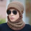 Mens Winter Beanie Hat And Scarf Set Warm Fleece Knitted Cap Unisex Couple