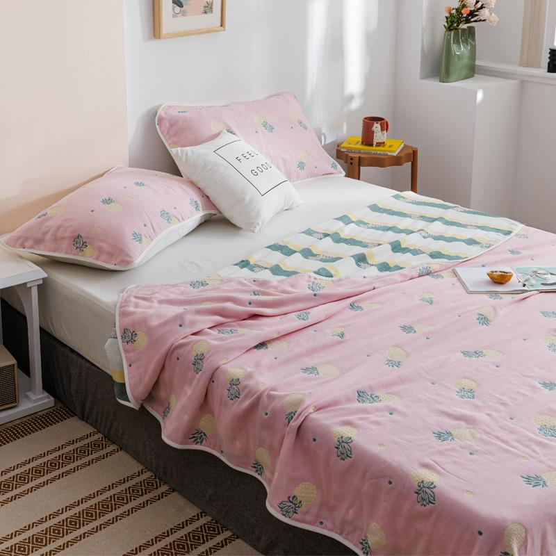 New Pure Cotton Six Layer Gauze Towel, Duvet Sheet, Double Air Conditioning Blanket, Annual All Cotton Sofa Towel, Seasonal Lunch Break Blanket