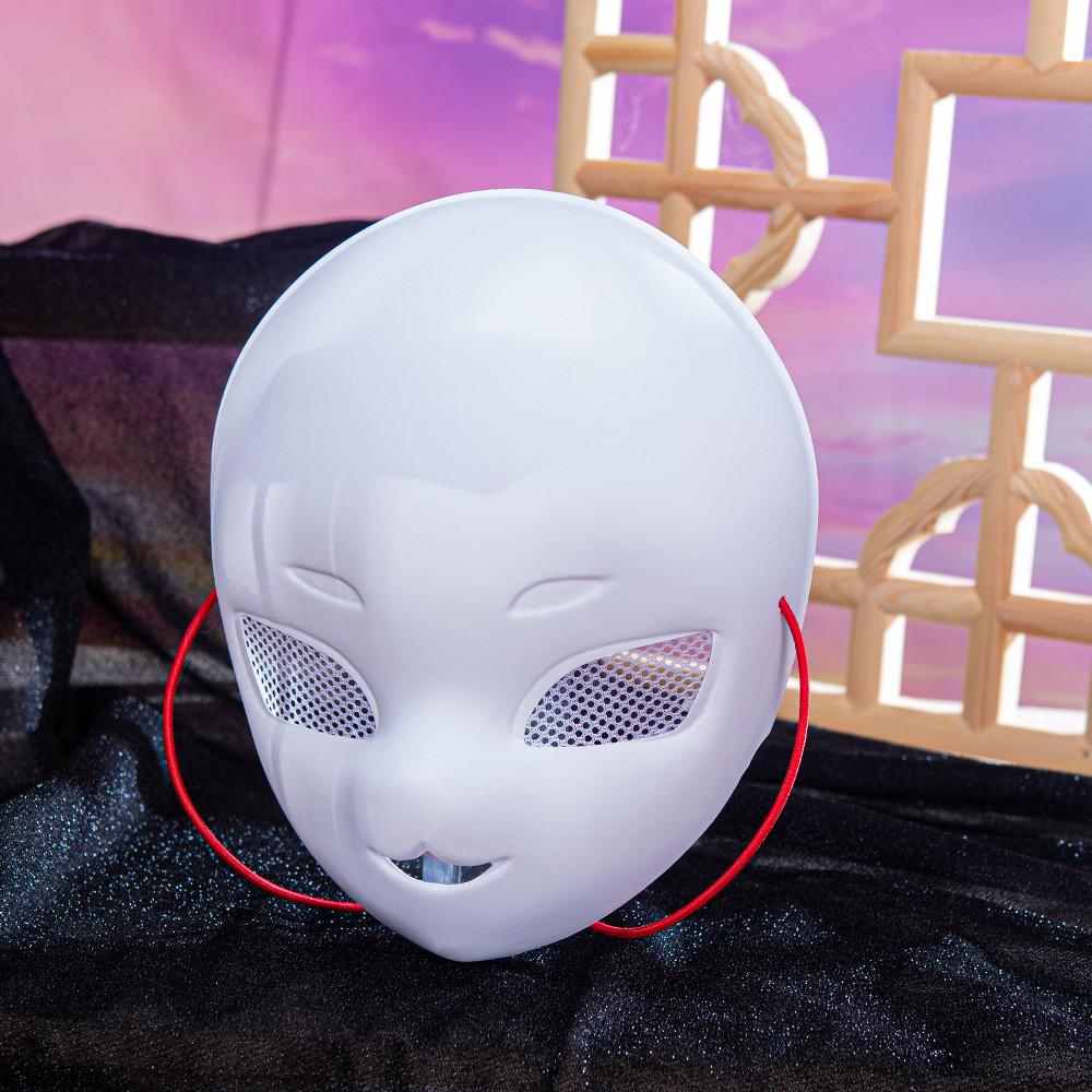 Очаровательная маска для лица белой лисы для детей с сетчатым дизайном и деталями ручной работы