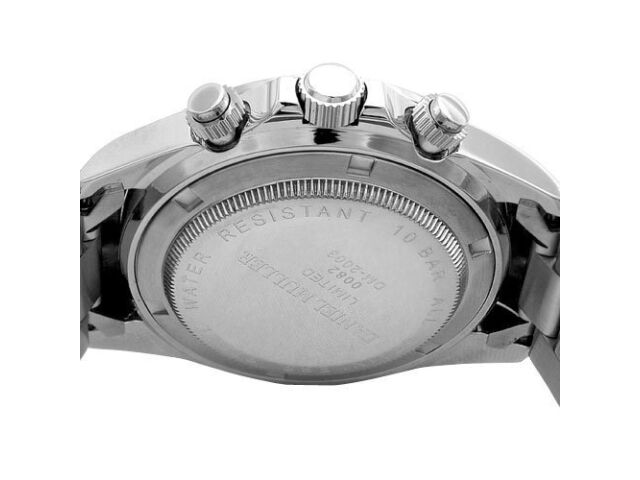 DANIEL MULLER Watch All Stainless Steel Chronograph Men's Watch DM-2003BK NEW