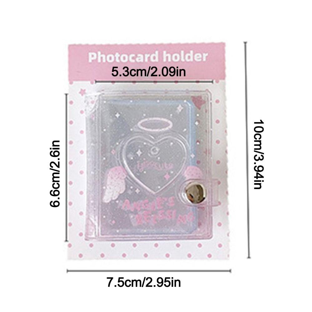 32 Clear Pockets Mini Photo Album Shining Star Keychain Kpop Card Binder Cute Photo Storage Album