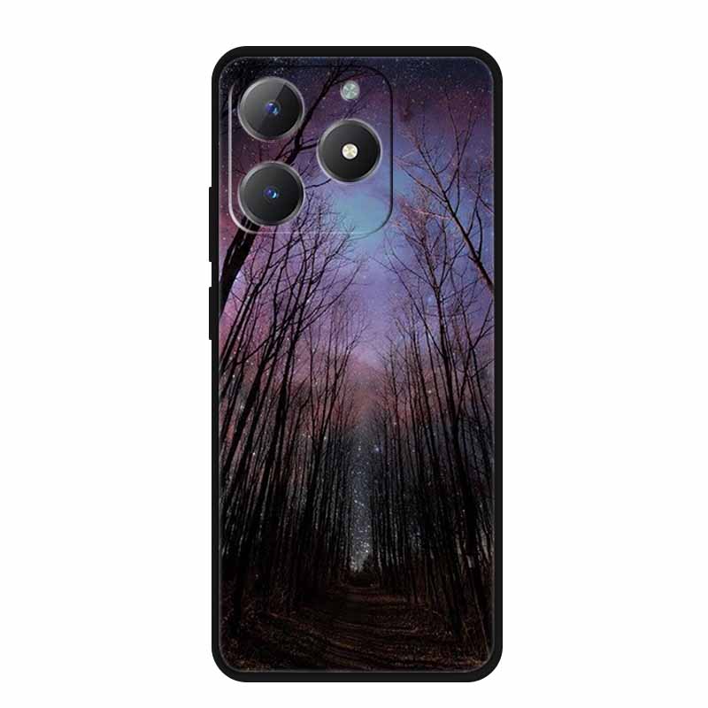 Чехол для телефона Realme Narzo N61 N 61 Coque Цветы Черный Силиконовый Мягкая Задняя Крышка Для Realme Note 60 Чехол Note60 Funda Сумки Capa