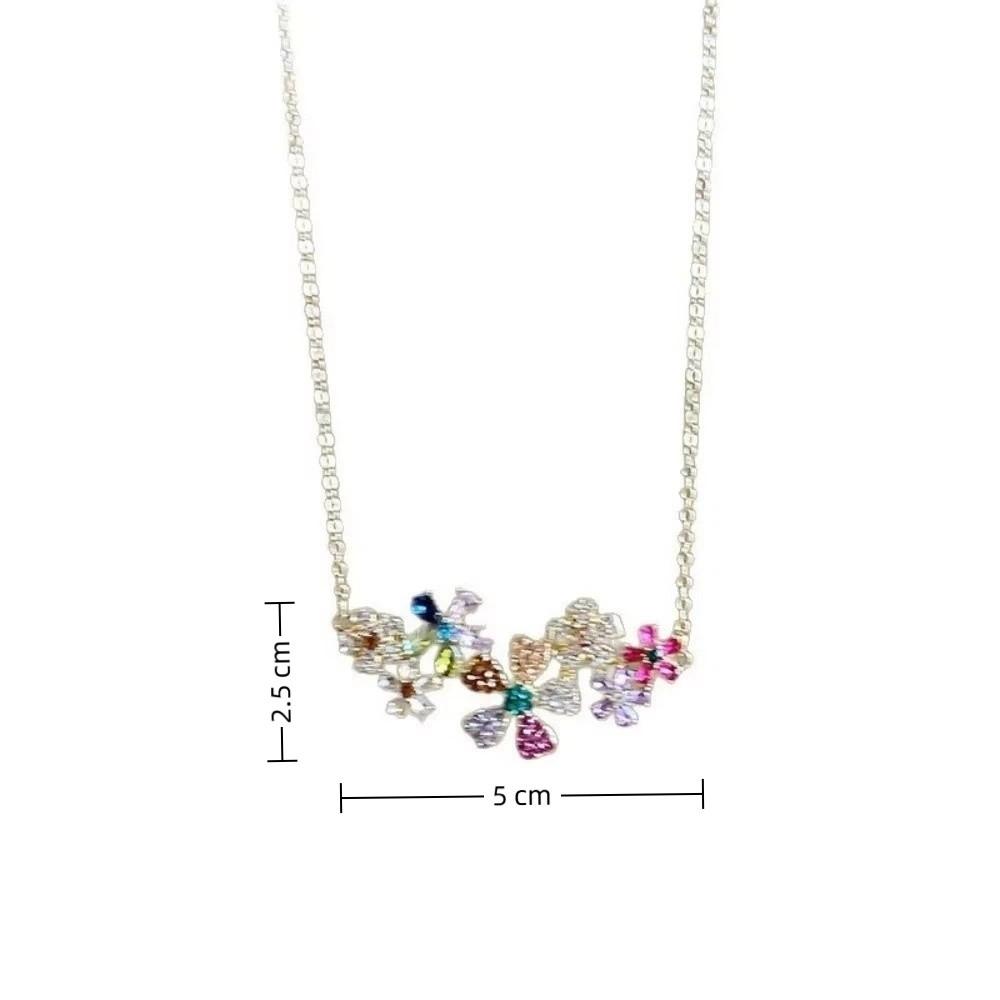 Colored Zircon Zircon Flower Necklace Geometry Design Luxury Jewelry  Women's Jewelry