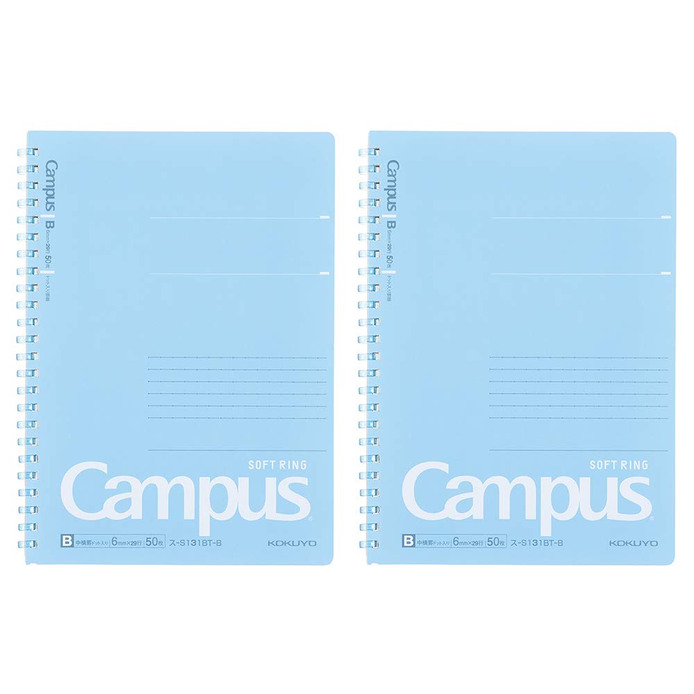 KOKUYO Campus Soft Ring Notebook Dot Ruled 50 Sheets A5 Blue Set of 2 S-S131BT-BX2SET
