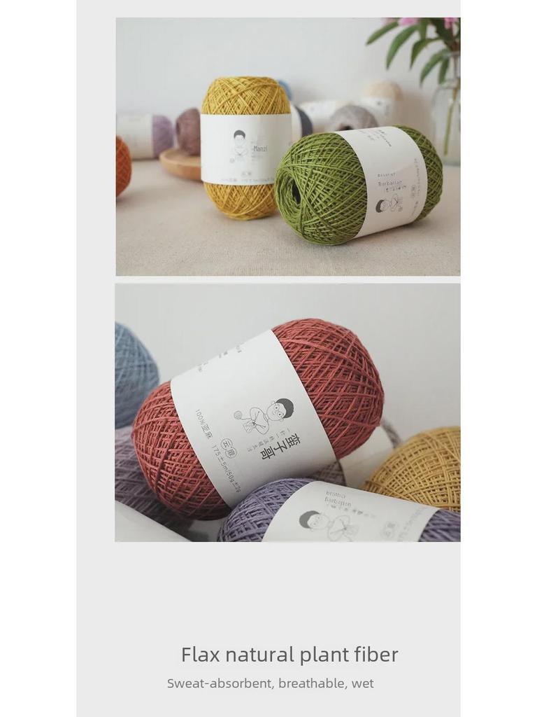 Yunfei 100% лен Нет. 5 тонких ниток для ручного вязания крючком и рукоделия