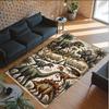 Dinosaur Theme Crystal Velvet Rug Personalized Custom Name Text Soft Floor Mat Home Decor