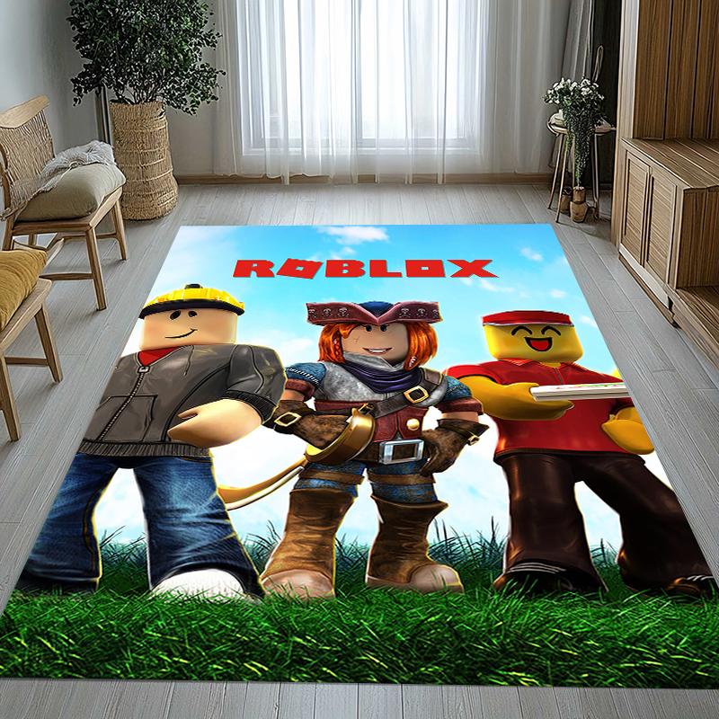 Game R-Robloxs Cartoon Living Room Non-Slip Area Rug Soft Carpet for Bedroom Kids Playroom Sofa,Home Decor Doormat Gift