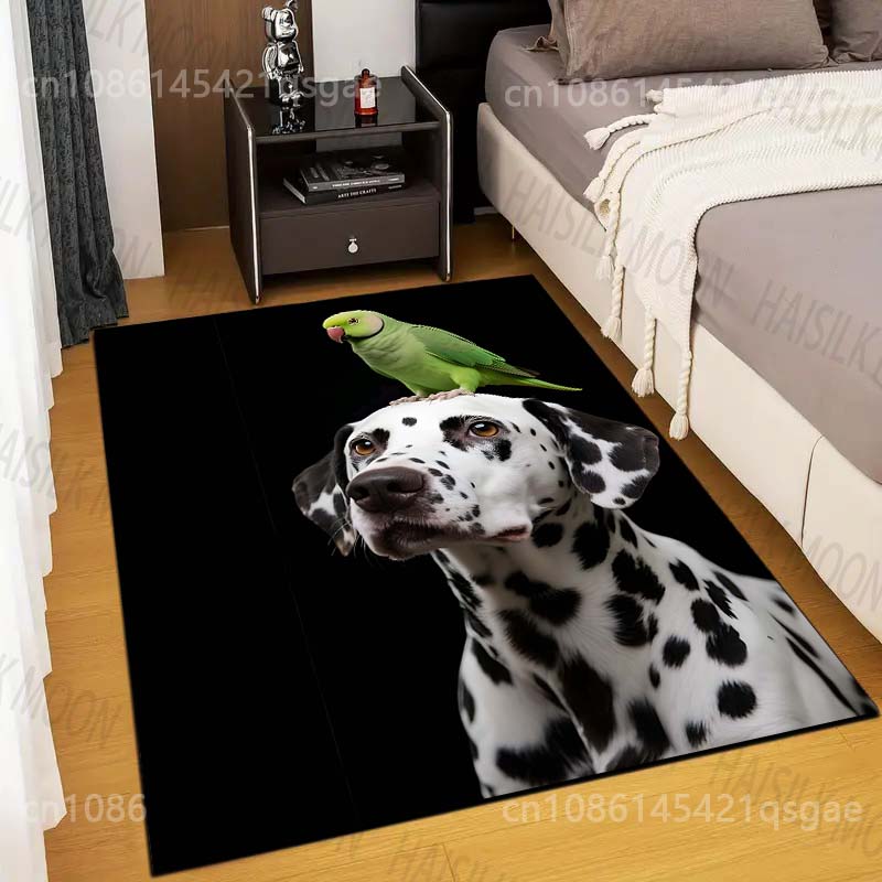 Dalmatian Parrot Pattern Carpet for Living Room Bedroom Bathroom Mat Creative Doormat Home Decor Area Rugged Luxury Gifts