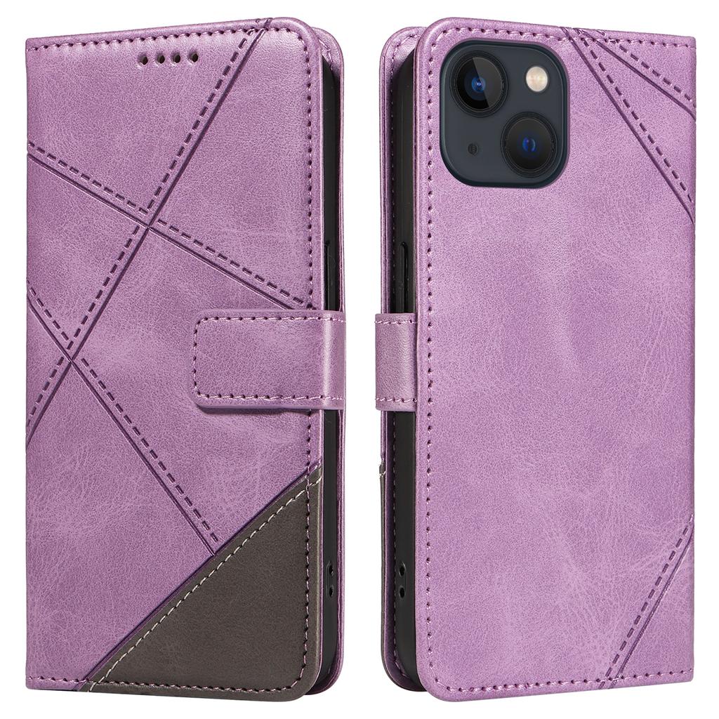 Для iPhone 14 Чехол Кошелек Геометрический PU Кожа Чехол для Телефона Текстура Теленка