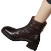 Зимние/Осенние ботинки «Челси» Женская обувь Ретро-ботинки с резным узором Ботильоны с круглым носком Женская обувь в британском стиле