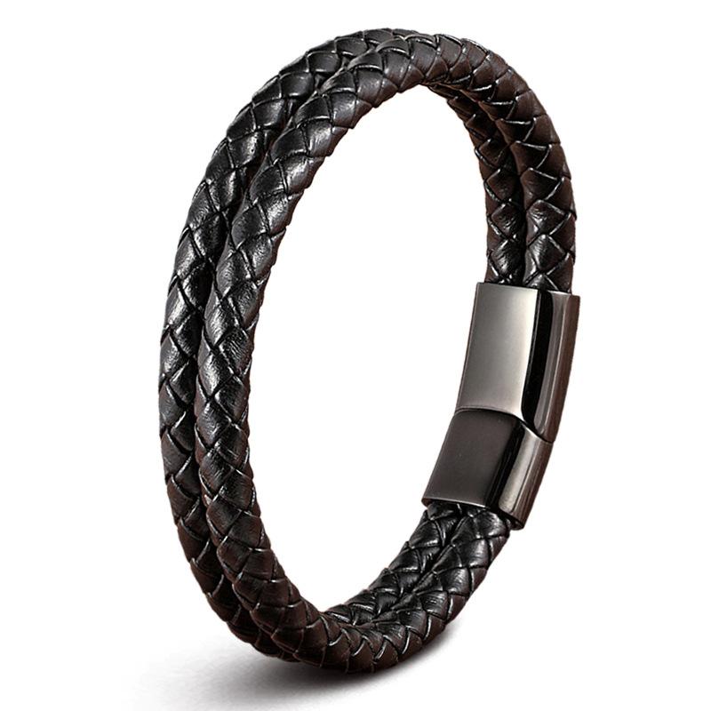 19/21/23 см мужской кожаный веревочный браслет винтажные ручные парные украшения черный коричневый красный синий стильные повседневные браслеты для мужчин