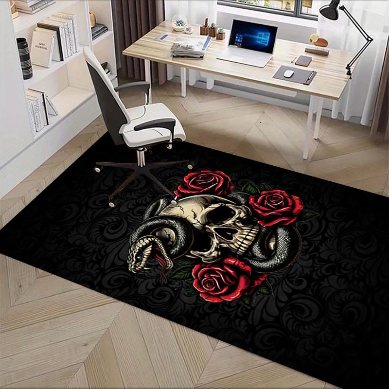 Chair Mat: Gothic Snake & Skull Office Carpet - Large Size, Home Decor, Sofa Rug, Gift for Office or Bedroom0214A