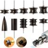 Black Ebony Wood Leather Burnisher Polished Rods, Leather Craft Edge Slicker Tool, Electric Polished Tip Head DIY Rotary Sets