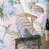 Flowers Bird Leaves Conifers Retro Bedroom Transparent Sheer Curtains Holiday Decoration Window Voile Tulle Curtain