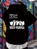 Deep Purple Heavy Metal Band Hoodie - Black Graphic Sweatshirt with Official Deep Purple Faces Design