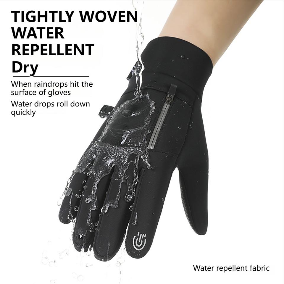 KoKossi Сенсорные Ветрозащитные Спортивные Перчатки Зимние Водонепроницаемые Перчатки с Открывающимися Двумя Пальцами Нескользящие Теплые Велосипедные Перчатки Мужские Женские
