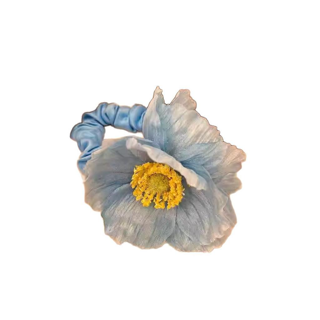 Имитация мака резинки для волосМаковые резинки для волос Светло-желтые резинки для волос с цветами Женские боковые косички