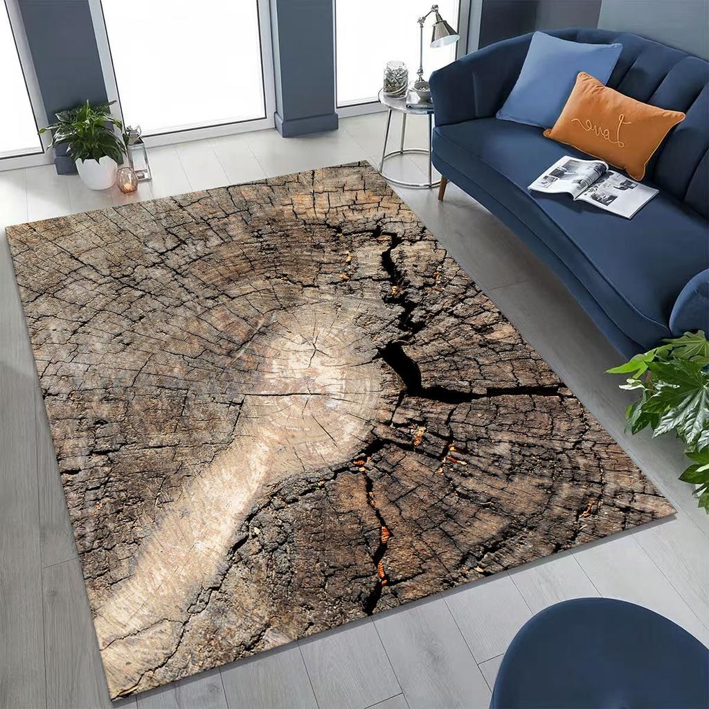 Rainbow Retro Wooden Board Black Brown Wood Grain Rug for Bedroom Living Room Sofa Home Doormat Decor,Large Non-slip Floor Mat