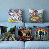 Подушка Полоса SN Чехол Мягкий Чехол Диван Рок Гостиная B-BbeatleS-ES Комната Дом Удобный Офис Декор Защитная Подушка