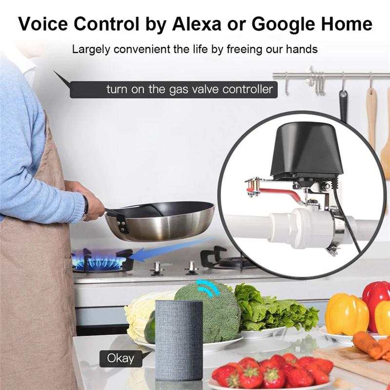 Свежий для работы с Alexa Google EU Plug Tuya Zigbee Умный Беспроводной Контроль Водяной Клапан Для Умного Дома Автоматизация Управляющий Клапан