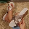Fashion Summer Slope Slippers for Women Fashion Round Head Shallow Mouth Cross Strap Anti-slip Wear-resistant Sandals