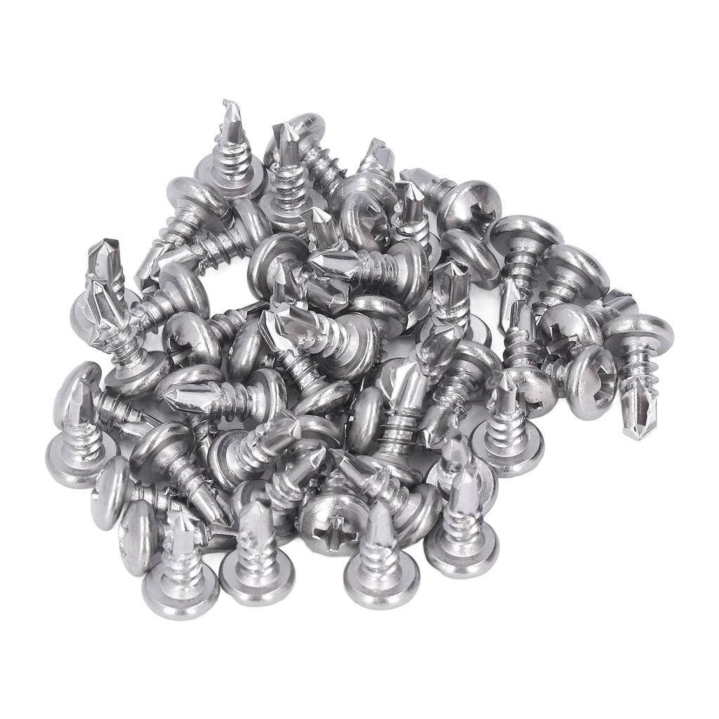 200Pcs Self Drilling Screw Stainless Steel Round Head M4.8x13 Fastener Accessory Set Kit