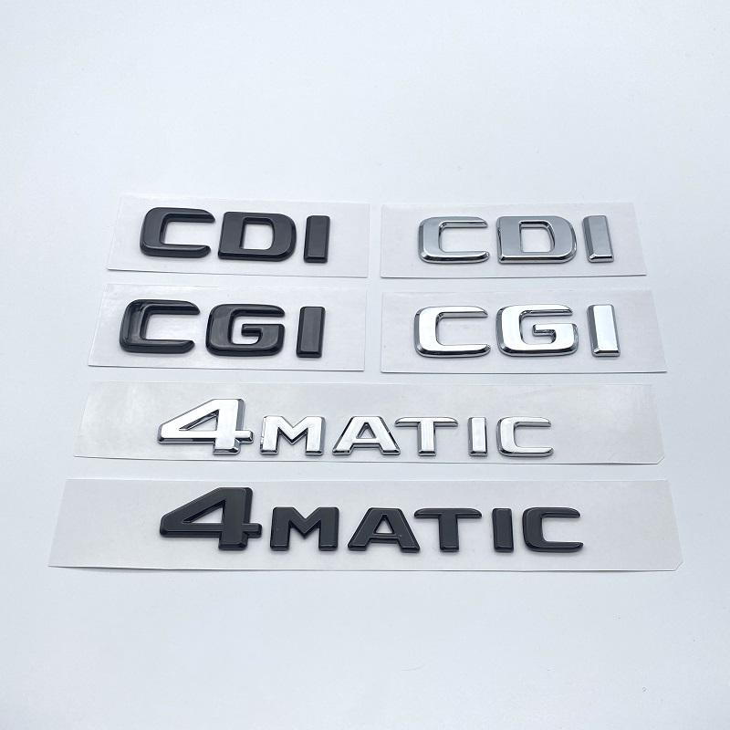 Буквы-эмблемы для Mercedes Benz CDI CGI TDI 4Matic, Стайлинг автомобиля, табличка с логотипом багажника, наклейка с логотипом, плоские шрифты, серебристый, глянцевый