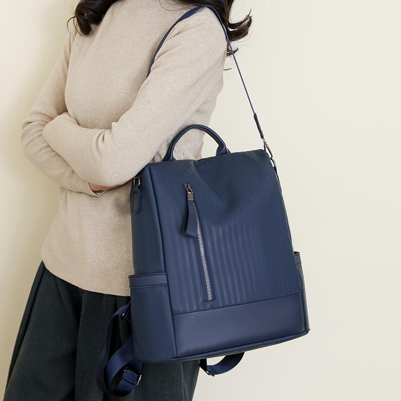 Women's Backpack Solid Color Large Capacity Travel Bag Patchwork Mother Bag