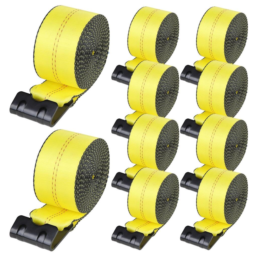 Winch Straps, 4" x 30', 6000 lbs Load Capacity, 18000 lbs Break Strength, Truck Straps with Flat Hook, Flatbed Tie Downs Cargo Control for Trailers,