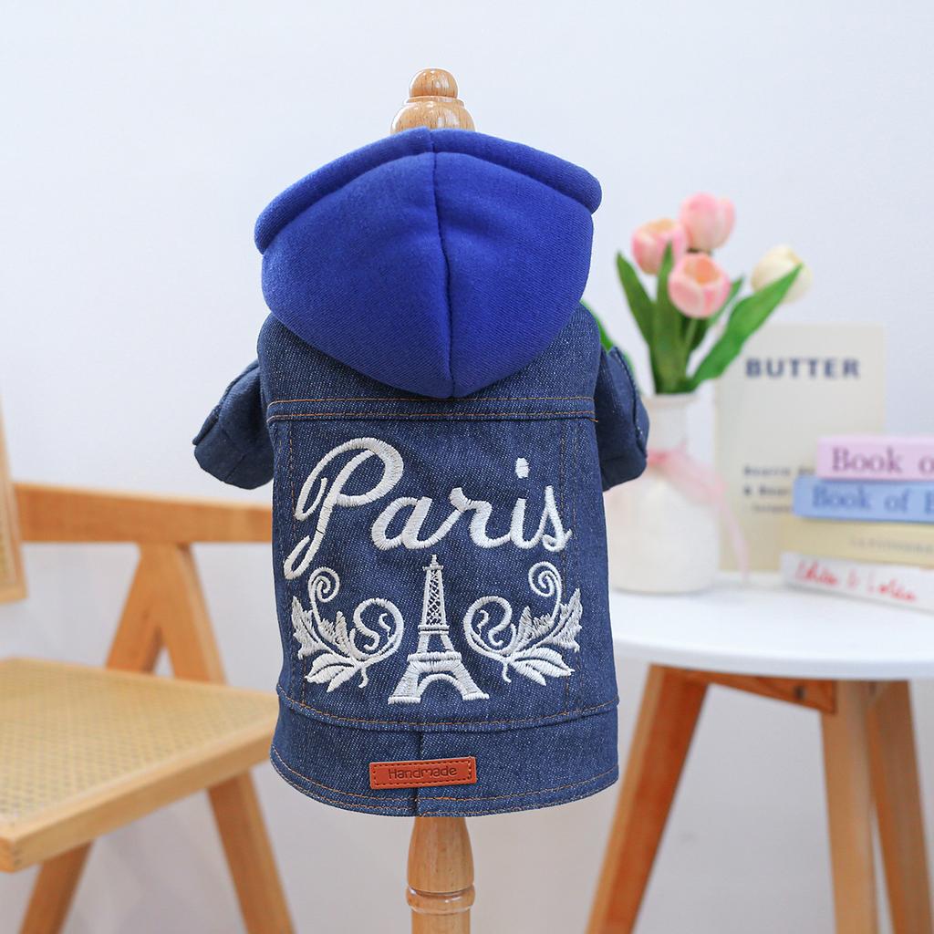 Pet Clothes Dog Cat Clothing Clothing Handsome Cute Rock Handsome Denim Collection Directly from the Manufacturer