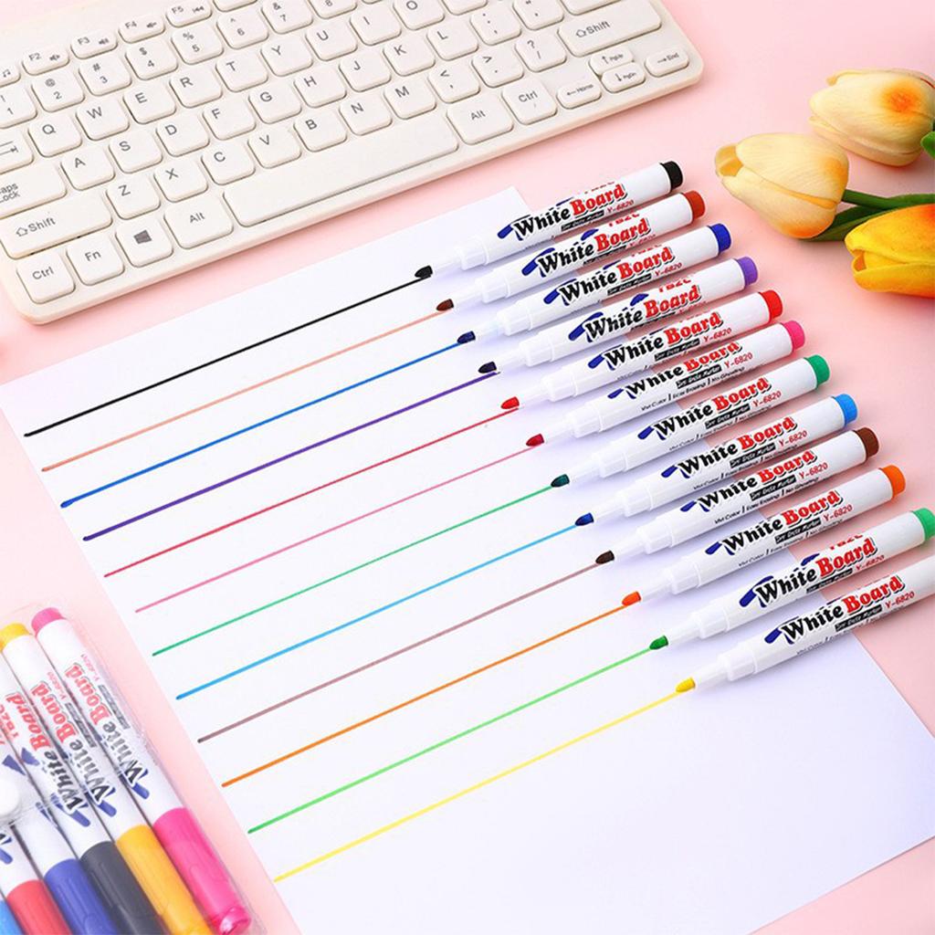 8/12 шт. Цветная плавающая ручка для рисования по воде, плавающая ручка для воды, стираемая ручка для белой доски, канцелярские товары, школьные офисные принадлежности